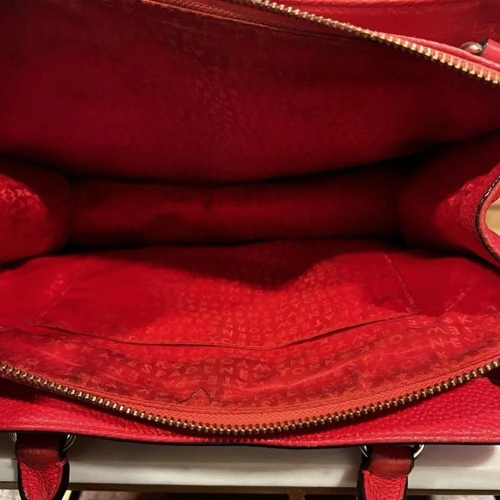 Kate Spade New York Mulberry Street Lise Satchel Crossbody Pebble‎ Red Leather